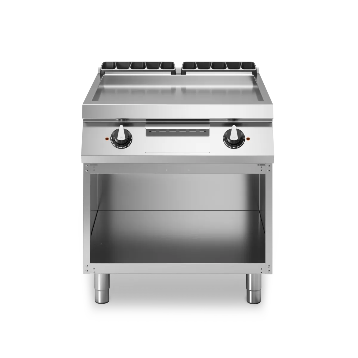 Electric Grill Smooth Plate with Open Cabinet 10.8kW Stainless Steel Made in Italy