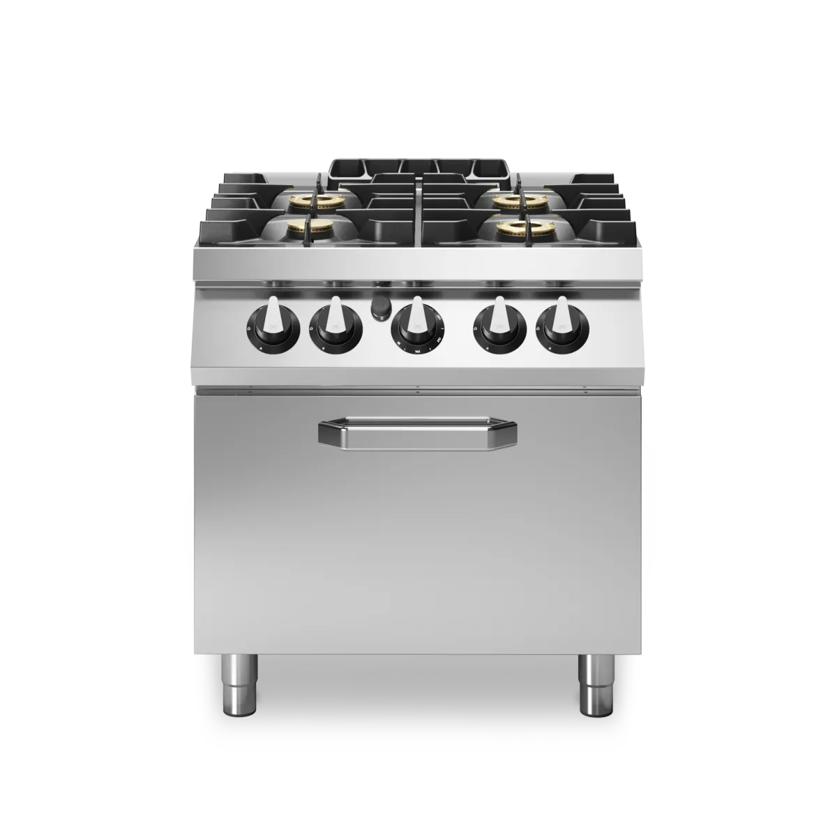 Gas Cooker 4 Gas Ranges on Gas Oven Stainless Steel - Modular