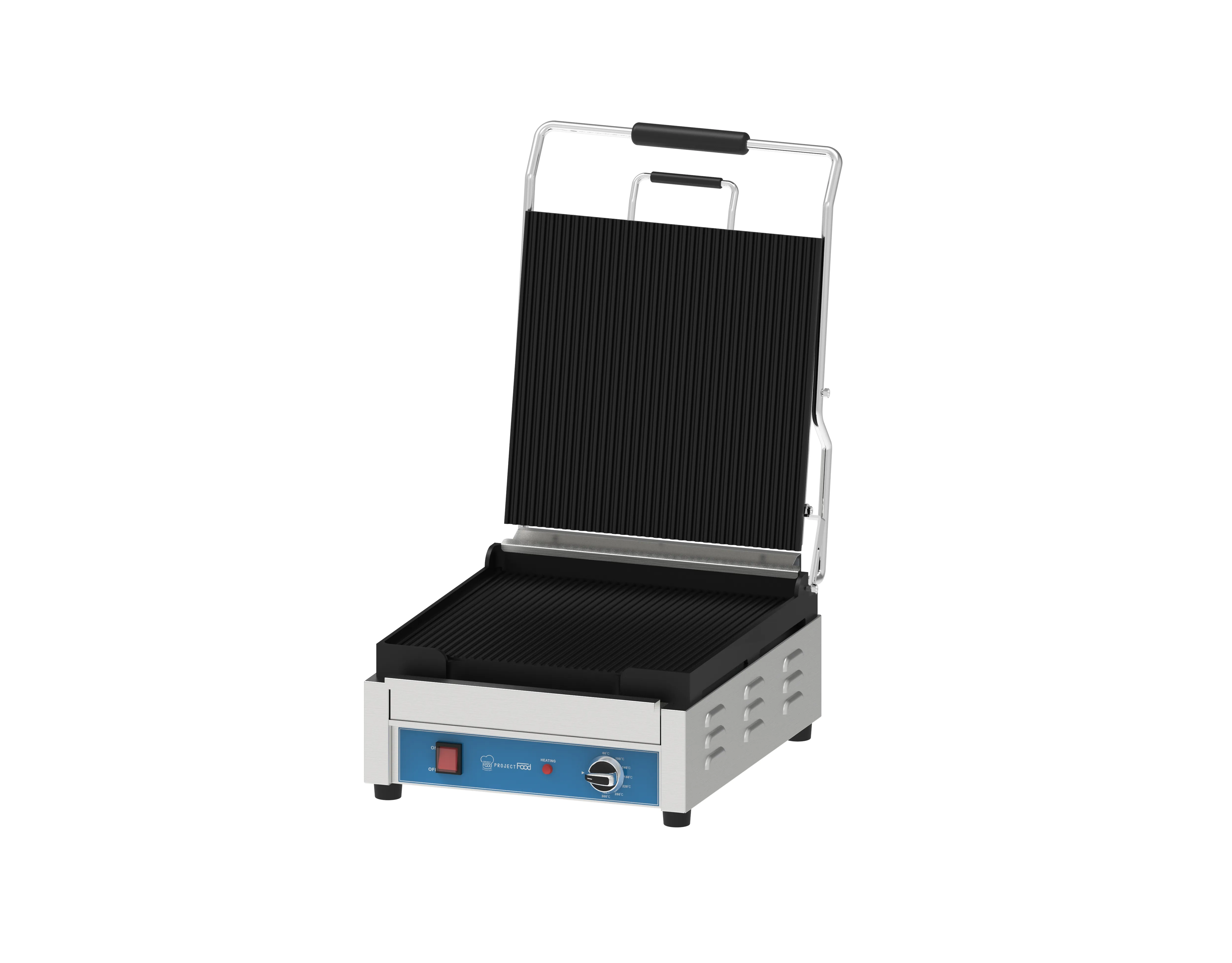 Panini Grill Extra Large Single Ribbed Plates Stainless Steel - Project Food