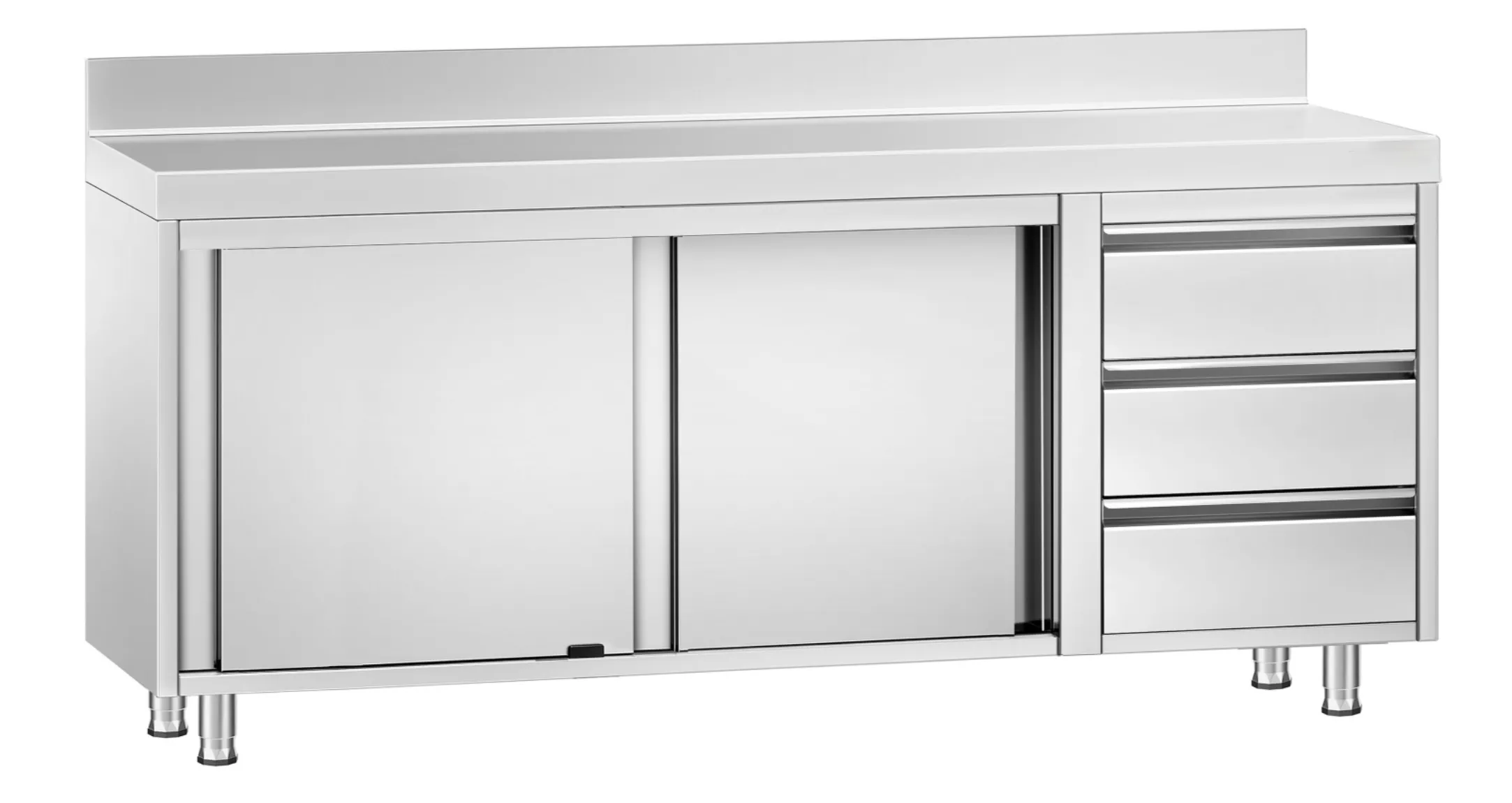 Work Base Cabinet With 3 Drawers (Right) With Backsplash