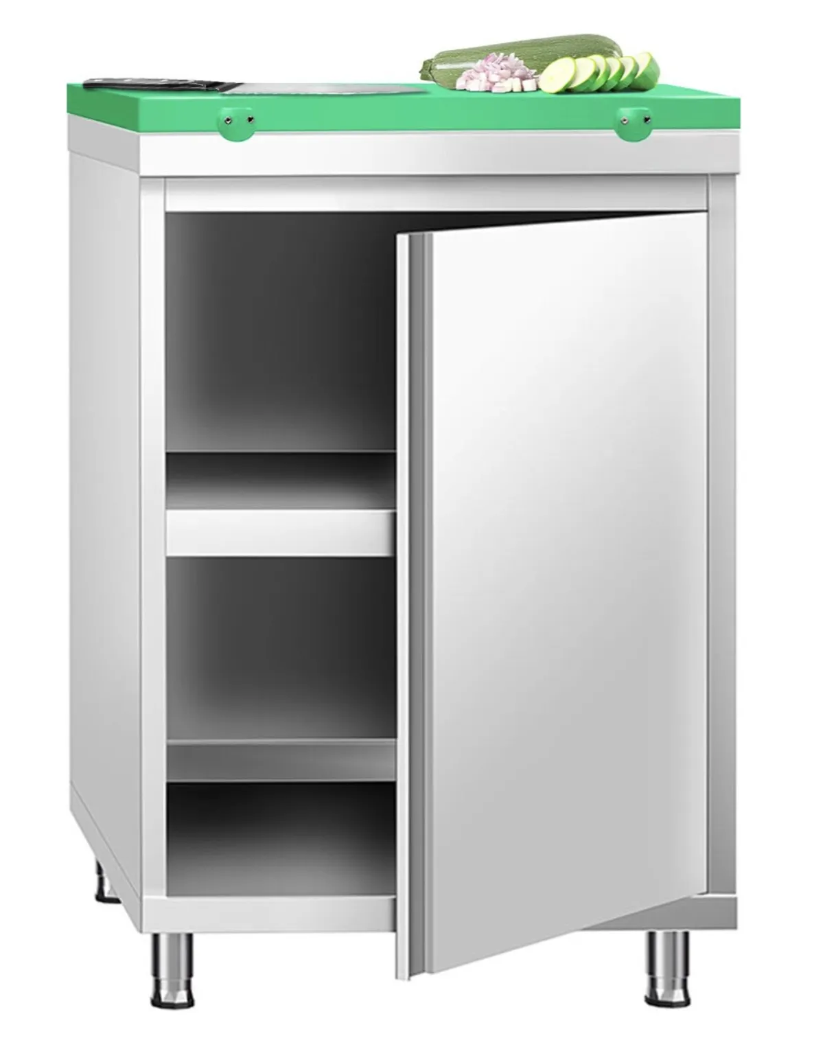 Work Base Cabinet With Green Cutting Board - Single Hinged Door