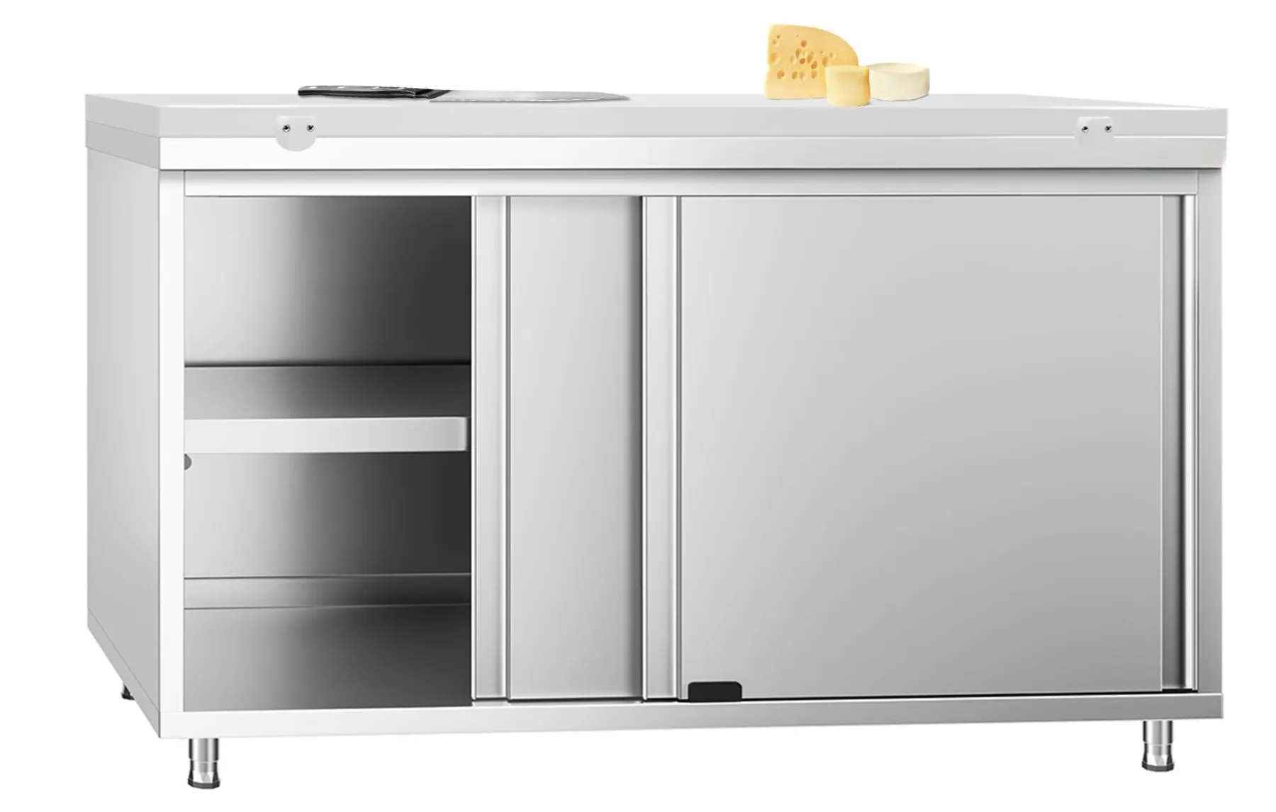 Work Base Cabinet With White Cutting Board- Two Sliding Doors