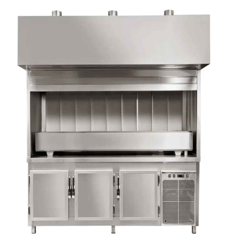 Charcoal barbecue over Chiller