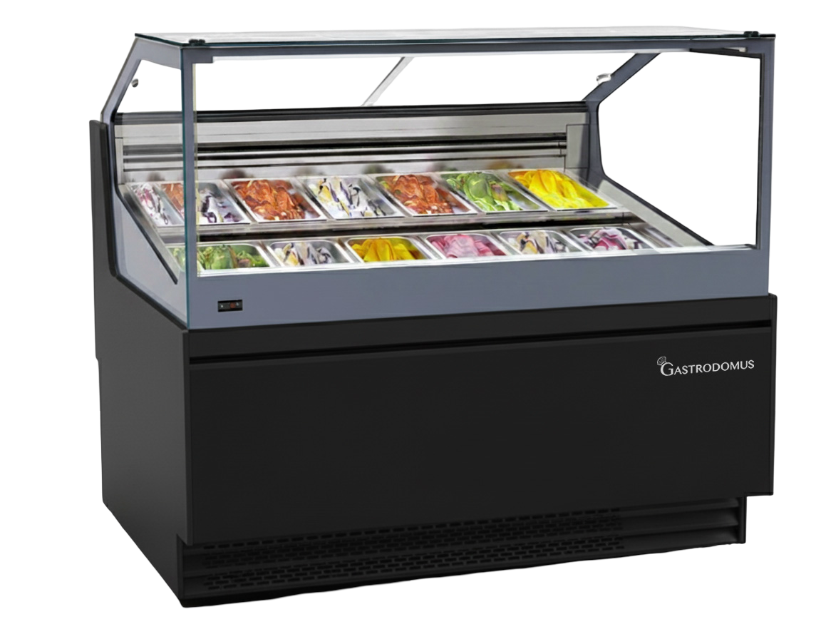 Gelato Showcase (Black Color) - 12 Pans