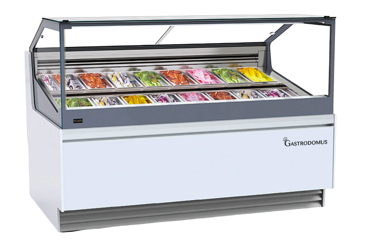 Gelato Showcase (White Color) - 16 Pans